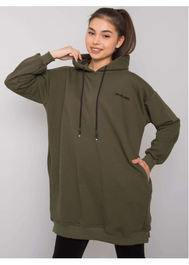Khaki zelená predĺžená ONE SIZE mikina