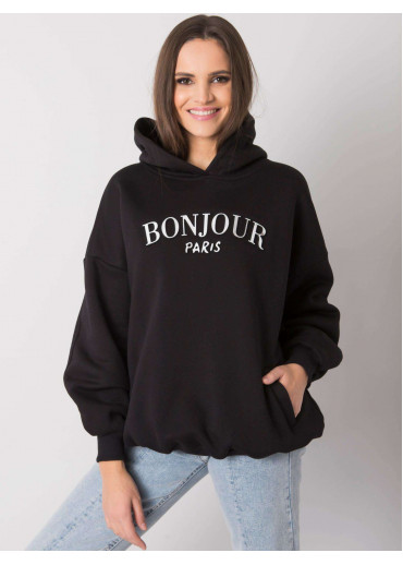 Čierna mikina s kapucňou