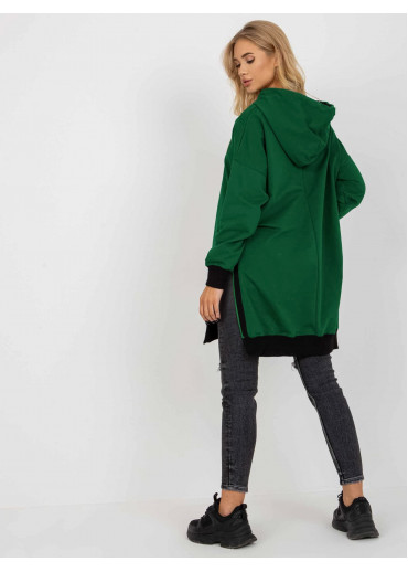 Tmavozelená mikinová tunika