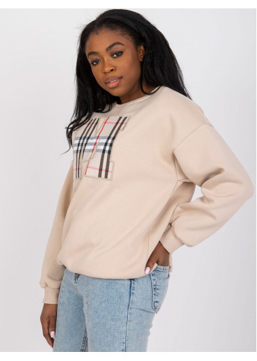 Béžovo hnedá basic mikina