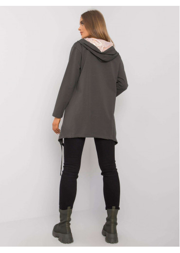 Khaki zelená asymetrická mikina