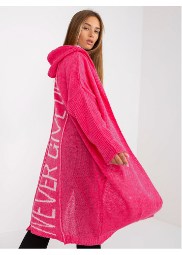 Neónovo ružový kardigán