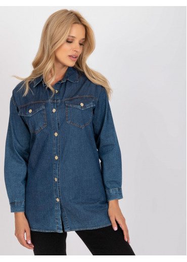 Tmavomodrá džínsová košeľa