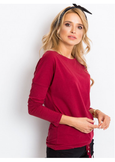 Bordovo červené tričko so šnúrkou