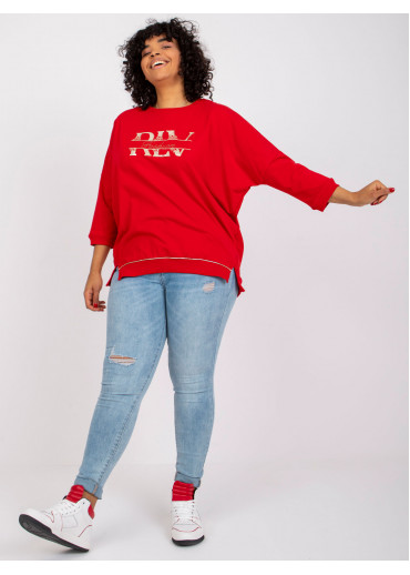 Červené tričko s 3/4 rukávom