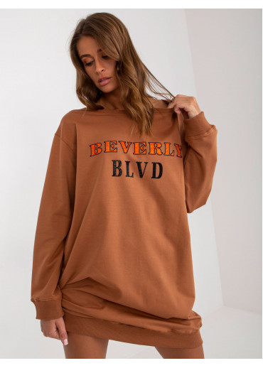 Hnedá predĺžená mikina