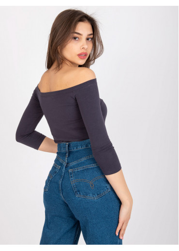 Grafitovo sivé carmen tričko