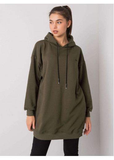 Khaki zelená predĺžená ONE SIZE mikina
