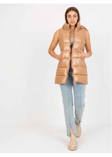 Hnedá prešívaná vesta