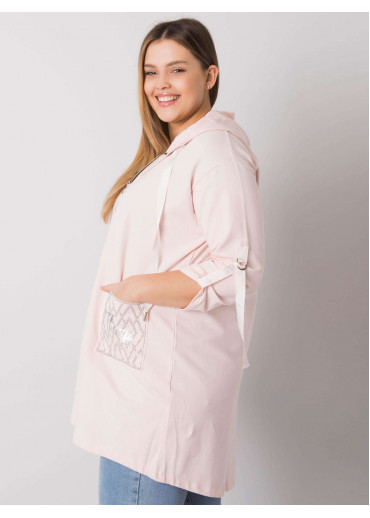 Púdrovo ružová mikina s kapucňou