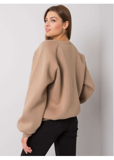 Béžovo hnedá pohodlná mikina