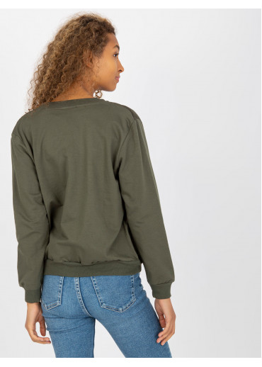 Khaki zelená mikina na zips