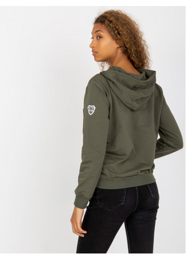 Khaki zelená mikina s kapucňou