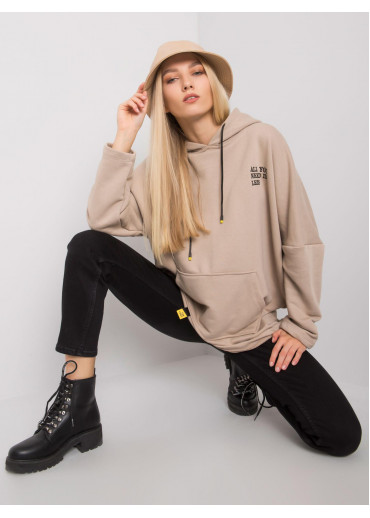 Béžovo hnedá mikina s kapucňou