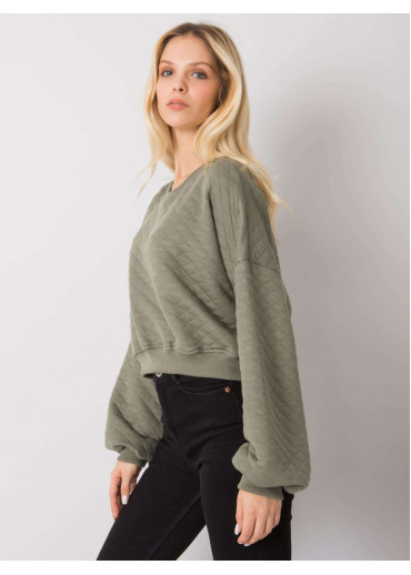 Khaki zelená crop top mikina