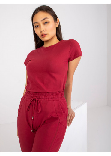 Bordovo červené basic tričko