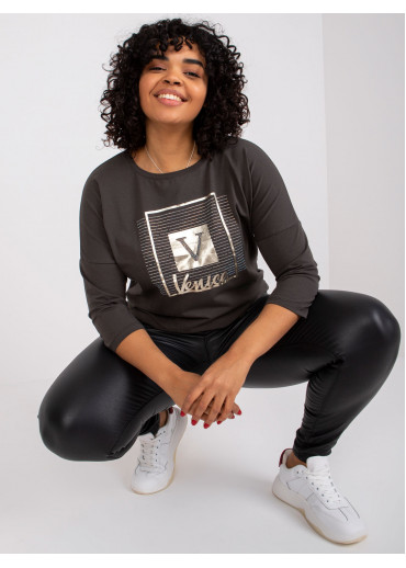 Khaki zelené tričko s potlačou