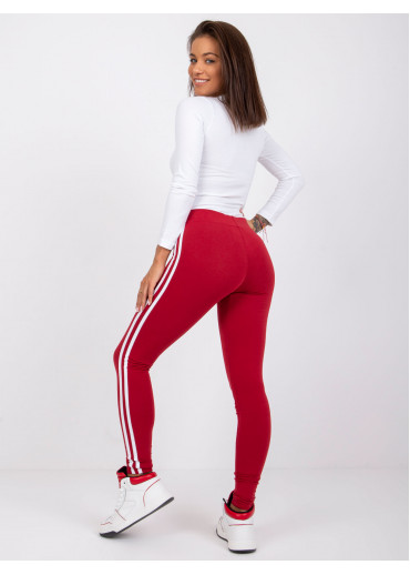 Bordovo červená legíny s lampasmi