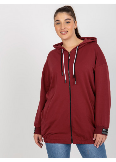 Bordovo červená mikina s kapucňou