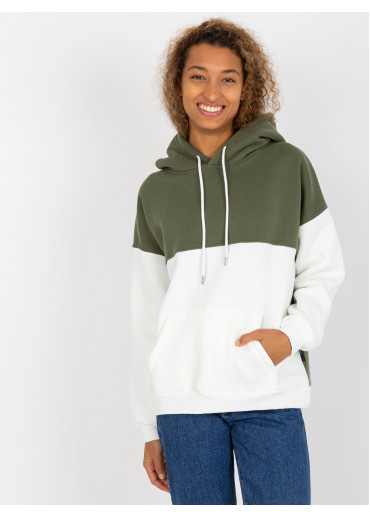 Khaki zelená dvojfarebná mikina