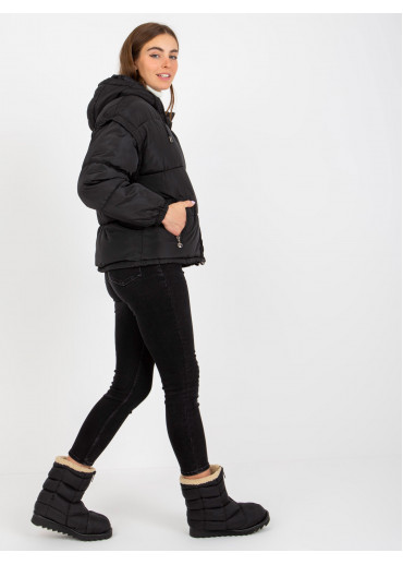 Čierna oversize bunda