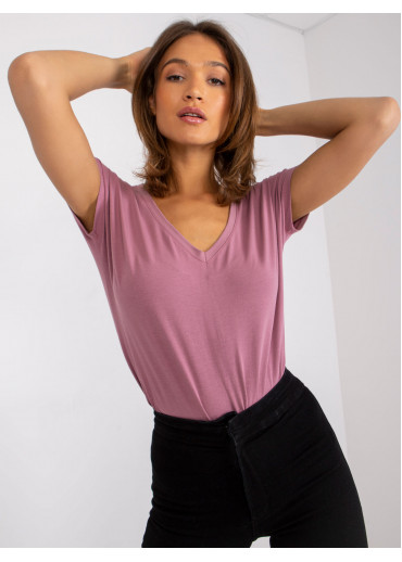 Tmavopúdrovo ružové basic tričko