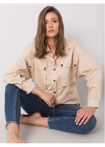 Béžovo hnedá asymetrická košeľa