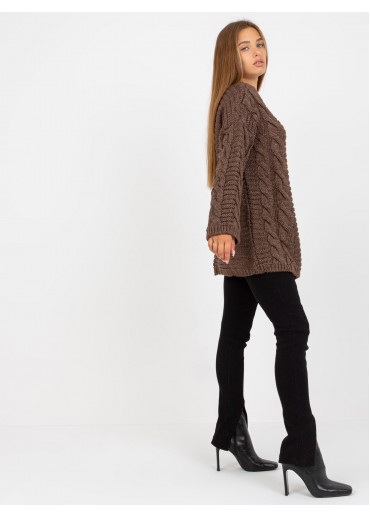 Hnedý pletený sveter
