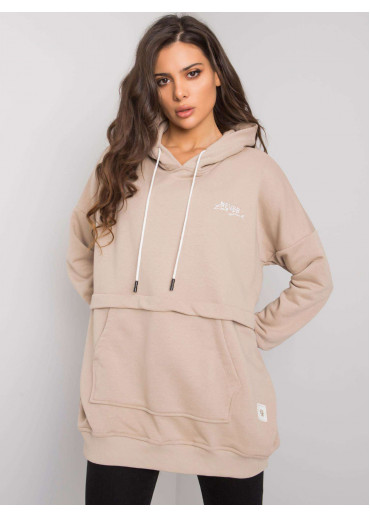 Béžovo hnedá mikina s kapucňou