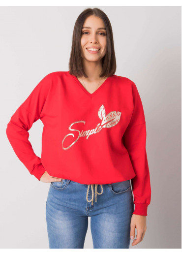 Červená mikina s potlačou