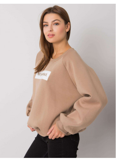 Béžovo hnedá pohodlná mikina