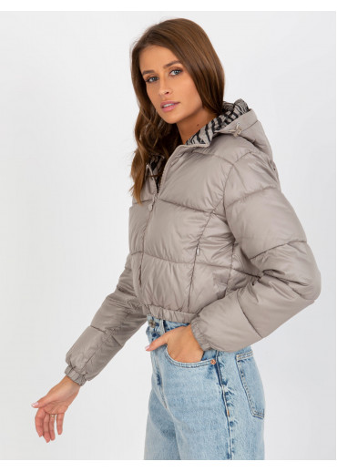 Kapučínovo hnedá krátka prešívaná bunda