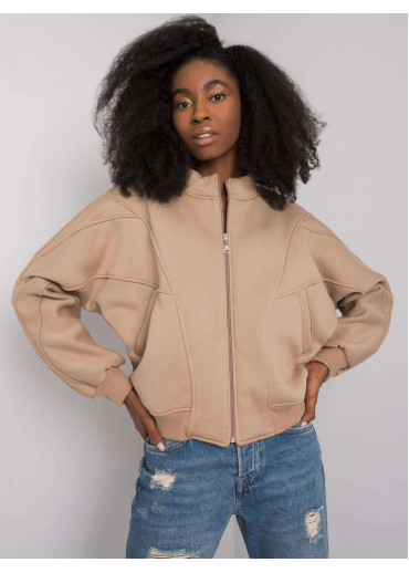 Béžovo hnedá dámska mikina