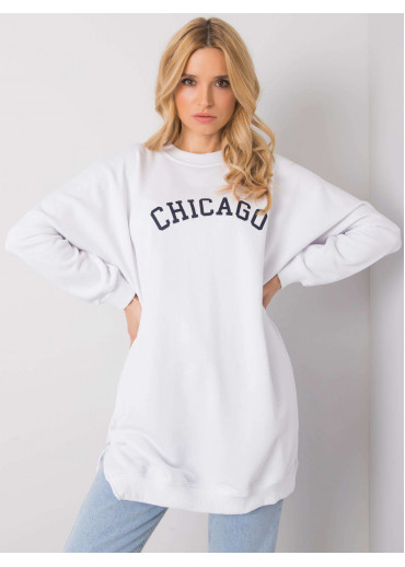 Biela predĺžená mikina