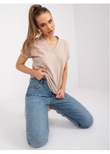 Béžovo hnedé basic tričko