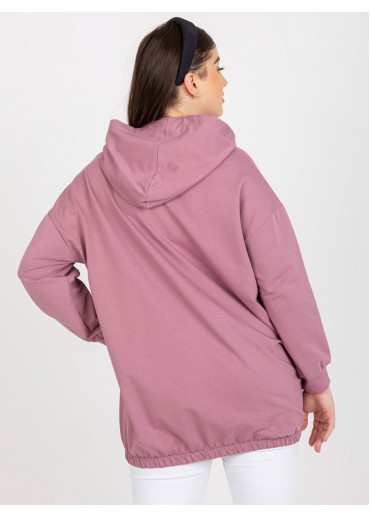 Tmavopúdrovo ružová mikina s kapucňou