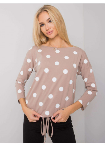 Béžovo hnedé bavlnené tričko