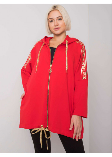 Červená mikina s kapucňou
