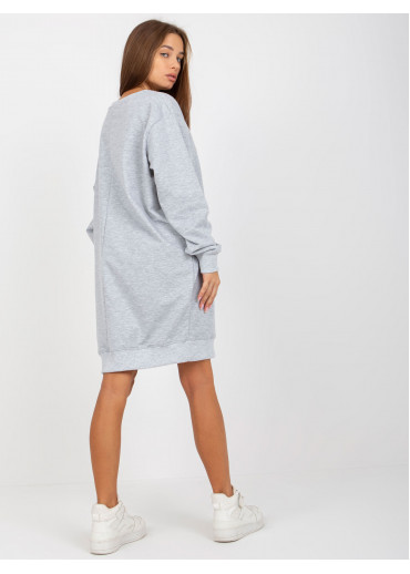 Sivá mikinová tunika