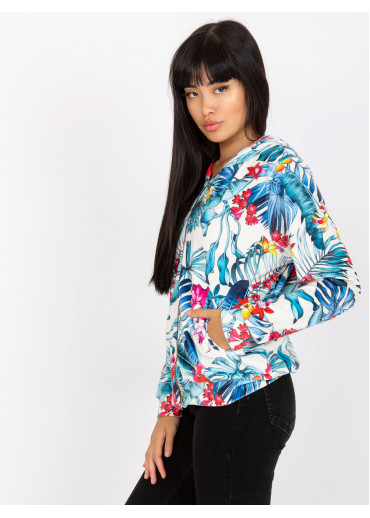 Svetlomodrá kvetovaná mikina