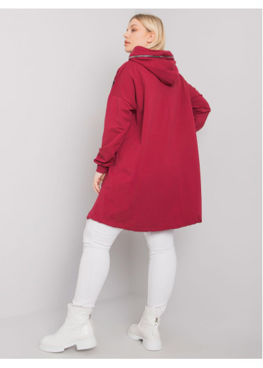 Bordovo červená mikina s kapucňou
