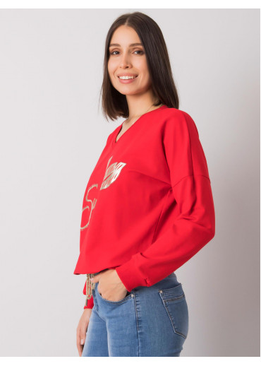 Červená mikina s potlačou