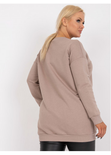 Béžovo hnedá predĺžená mikina