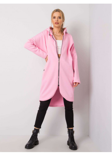 Púdrovo ružová predĺžená mikina