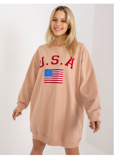 Béžovo hnedá mikina USA