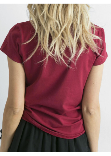 Bordovo červené basic tričko