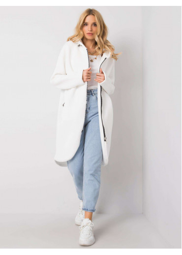 Biela predĺžená mikina