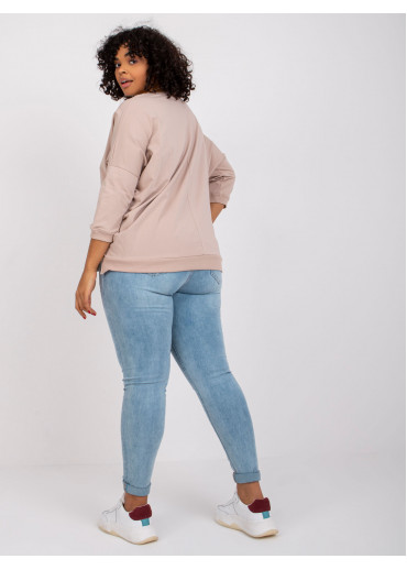 Béžovo hnedé tričko s 3/4 rukávom