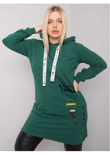 Tmavozelená tunika s potlačou