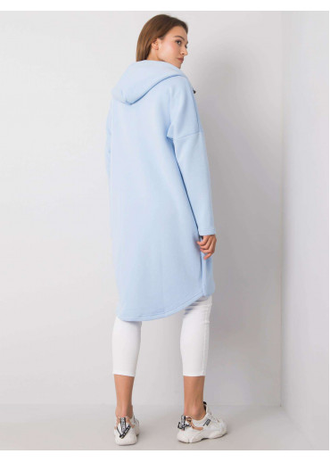 Svetlomodrá predĺžená mikina